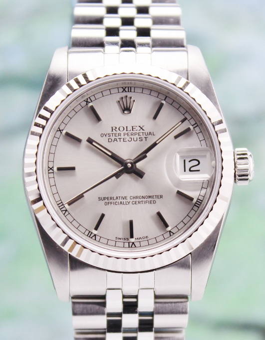 (image for) A ROLEX MID SIZE STEEL OYSTER PERPETUAL DATEJUST / 68274